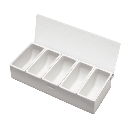 5 condiments services en acier inoxydable